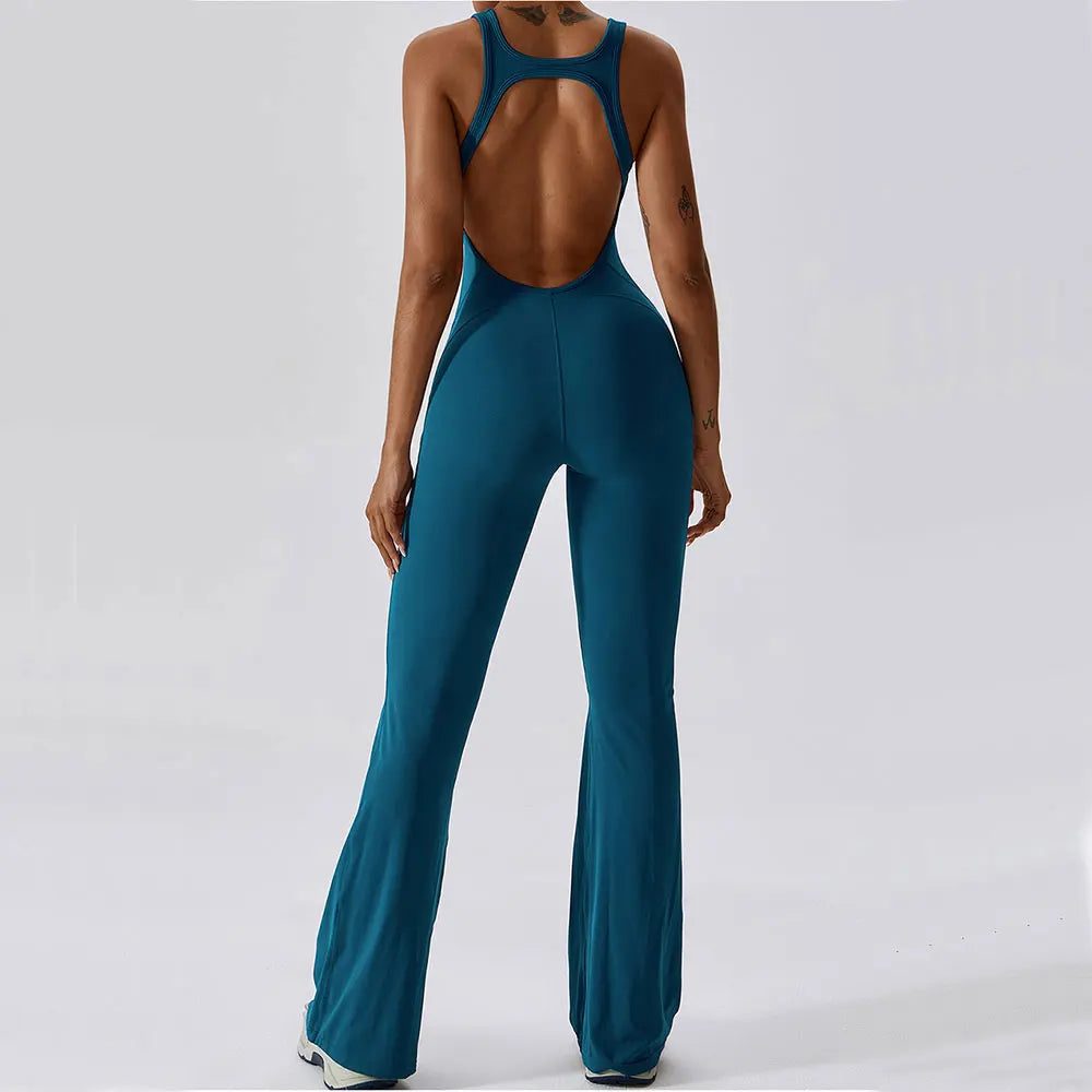 ALINE. | The Backless Flare Jumpsuit